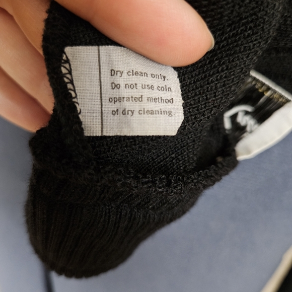 Vintage 1970s 1960s Black Pullover Striped Top S Academia Butte Knit Beatnick - Picture 7 of 7